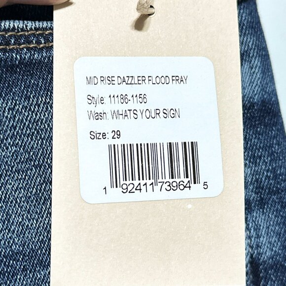 NWT Mother Mid-Rise Dazzler Flood Fray What's Your Sign Straight Jean Size 29 - Picture 7 of 16